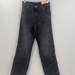 NYDJ BROOKE LOOSE STRAIGHT JEANS VINTAGE BLACK  SIZE 0